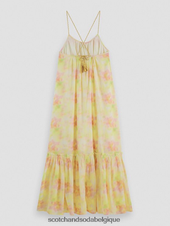 vêtements Scotch & Soda robe longue à bretelles superposées- Scotch and Soda Namur teinture multi-cravate 6BZRBF31