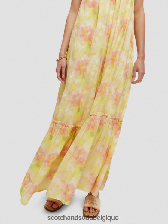 vêtements Scotch & Soda robe longue à bretelles superposées- Scotch and Soda Namur teinture multi-cravate 6BZRBF31