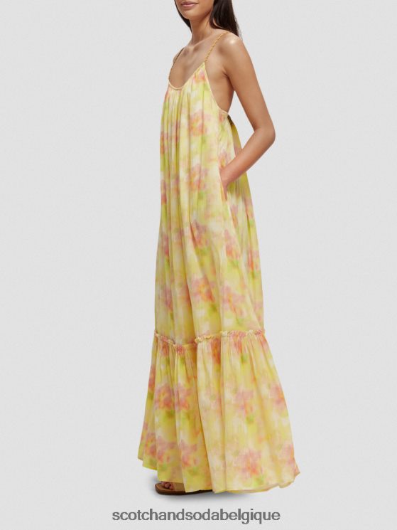 vêtements Scotch & Soda robe longue à bretelles superposées- Scotch and Soda Namur teinture multi-cravate 6BZRBF31