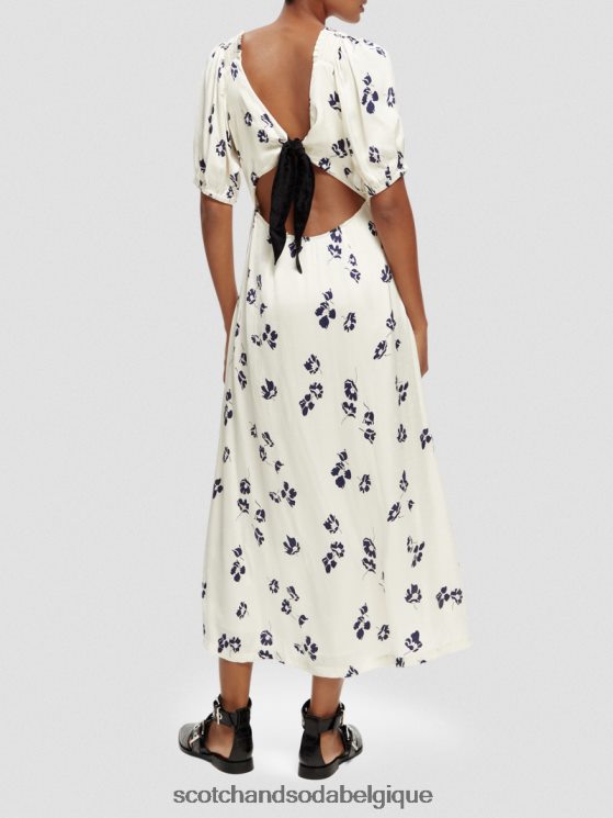 vêtements Scotch & Soda robe longue à col en V et dos nu- Scotch and Soda Belgique tulipes 6BZRBF2