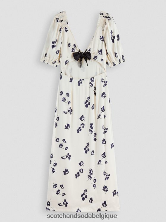 vêtements Scotch & Soda robe longue à col en V et dos nu- Scotch and Soda Belgique tulipes 6BZRBF2
