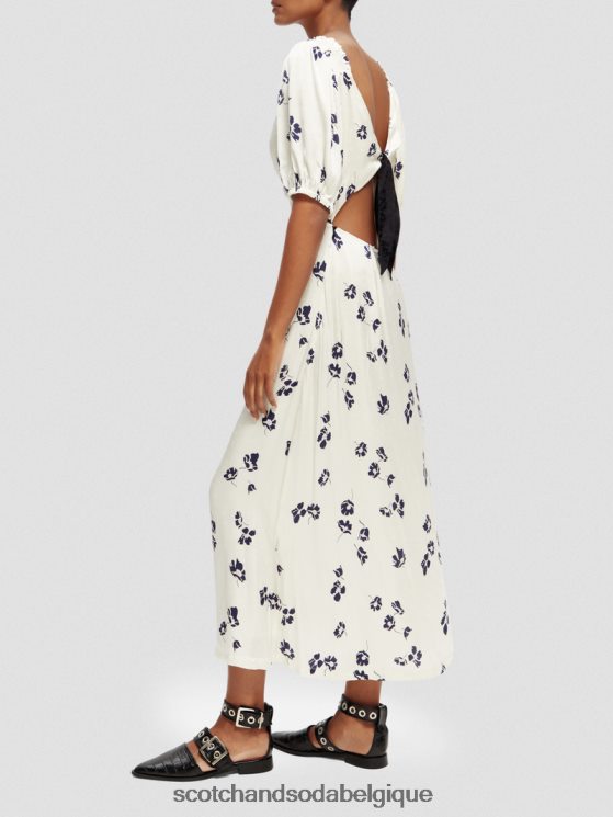 vêtements Scotch & Soda robe longue à col en V et dos nu- Scotch and Soda Belgique tulipes 6BZRBF2