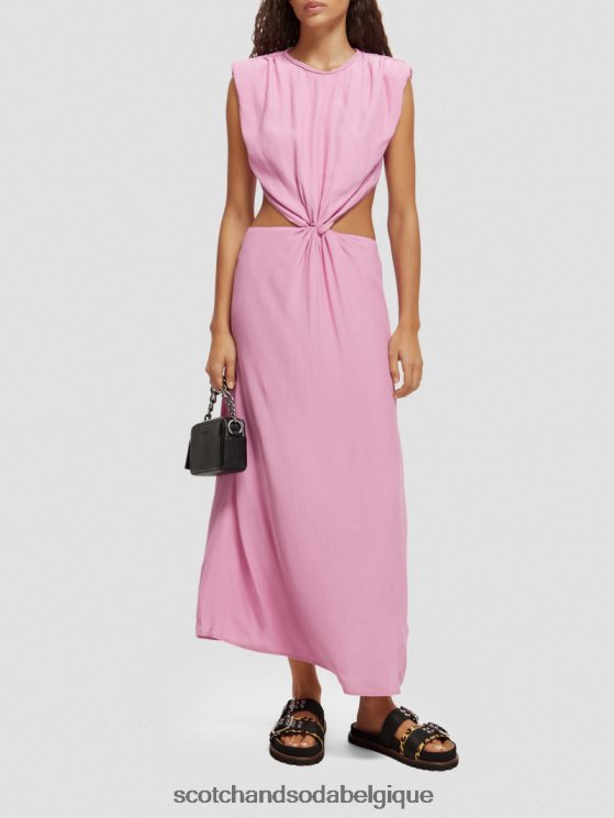 vêtements Scotch & Soda robe midi découpée- Scotch and Soda shop near me orchidée rose 6BZRBF9