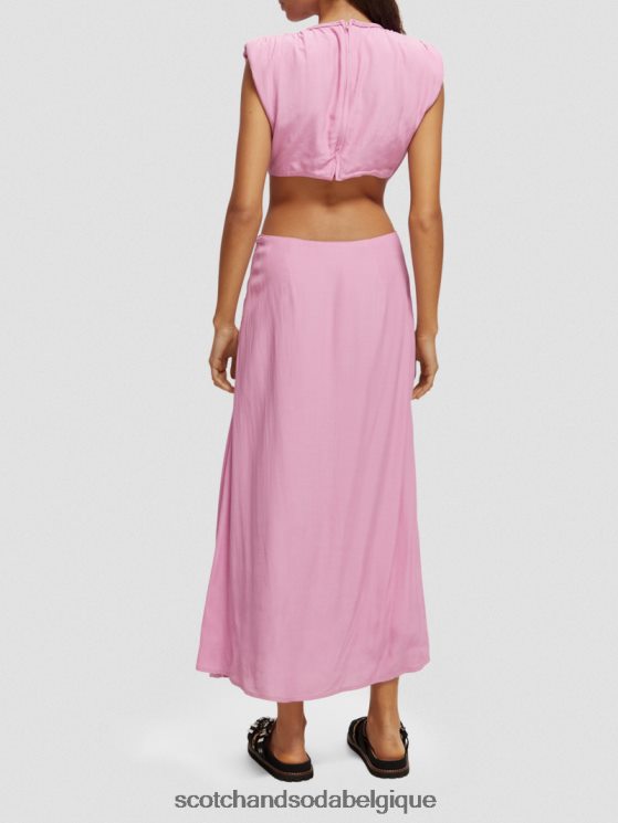 vêtements Scotch & Soda robe midi découpée- Scotch and Soda shop near me orchidée rose 6BZRBF9