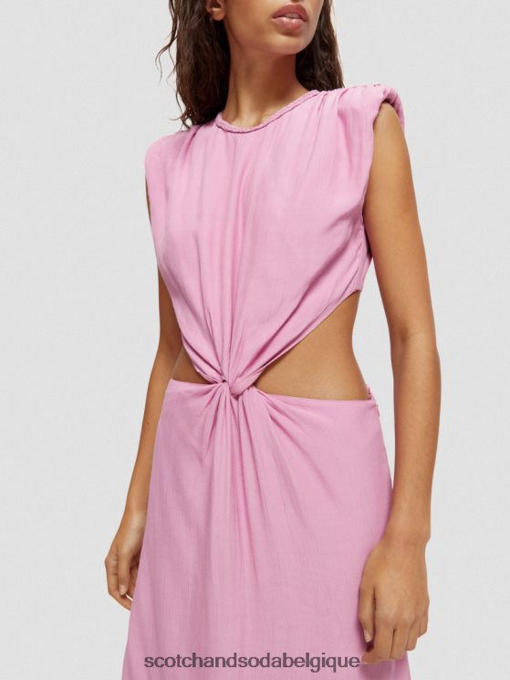 vêtements Scotch & Soda robe midi découpée- Scotch and Soda shop near me orchidée rose 6BZRBF9