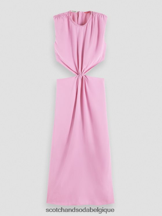 vêtements Scotch & Soda robe midi découpée- Scotch and Soda shop near me orchidée rose 6BZRBF9