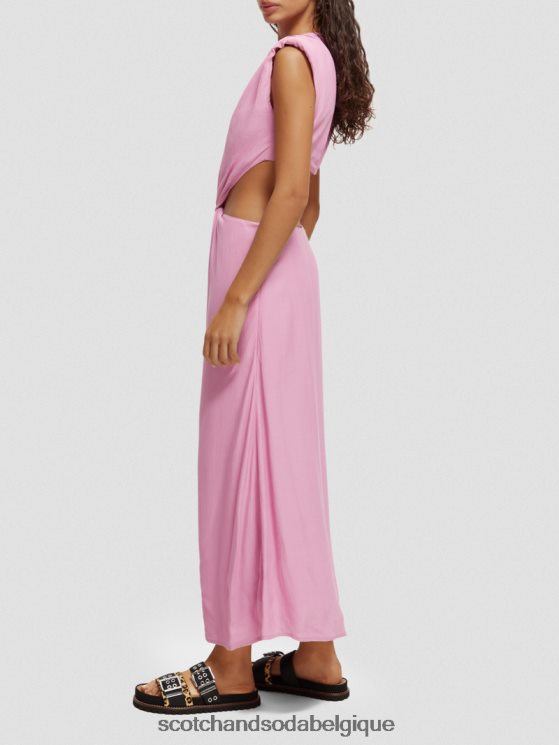 vêtements Scotch & Soda robe midi découpée- Scotch and Soda shop near me orchidée rose 6BZRBF9