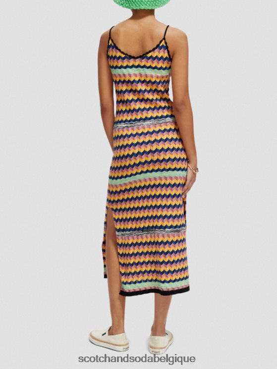 vêtements Scotch & Soda robe midi à rayures en maille- Scotch and Soda femme multi-rayures 6BZRBF5