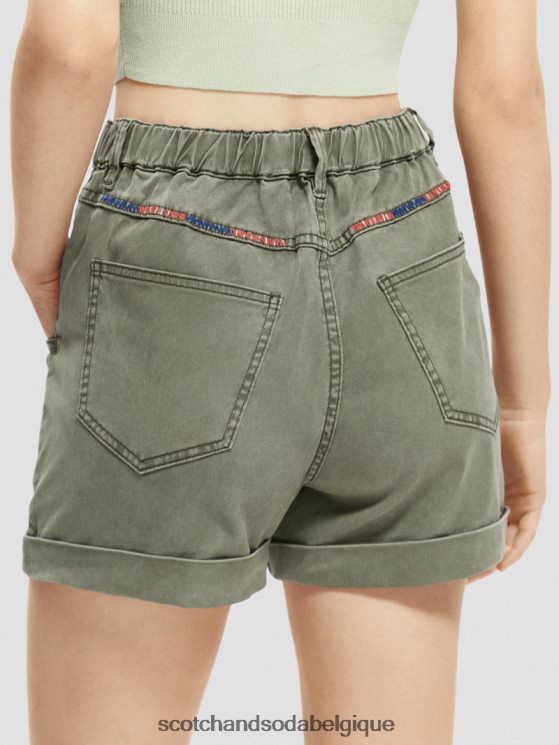 vêtements Scotch & Soda short chino teint en pièce- Scotch and Soda femme vert olive 6BZRBF248