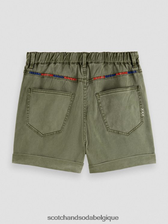 vêtements Scotch & Soda short chino teint en pièce- Scotch and Soda femme vert olive 6BZRBF248