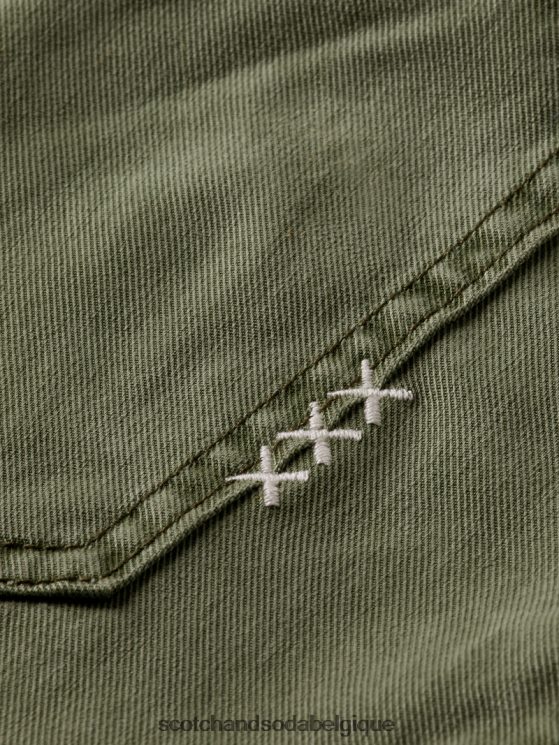vêtements Scotch & Soda short chino teint en pièce- Scotch and Soda femme vert olive 6BZRBF248