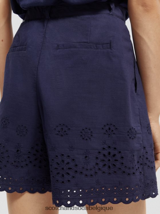vêtements Scotch & Soda short en broderie anglaise en coton biologique- Scotch and Soda parfum marine 6BZRBF241