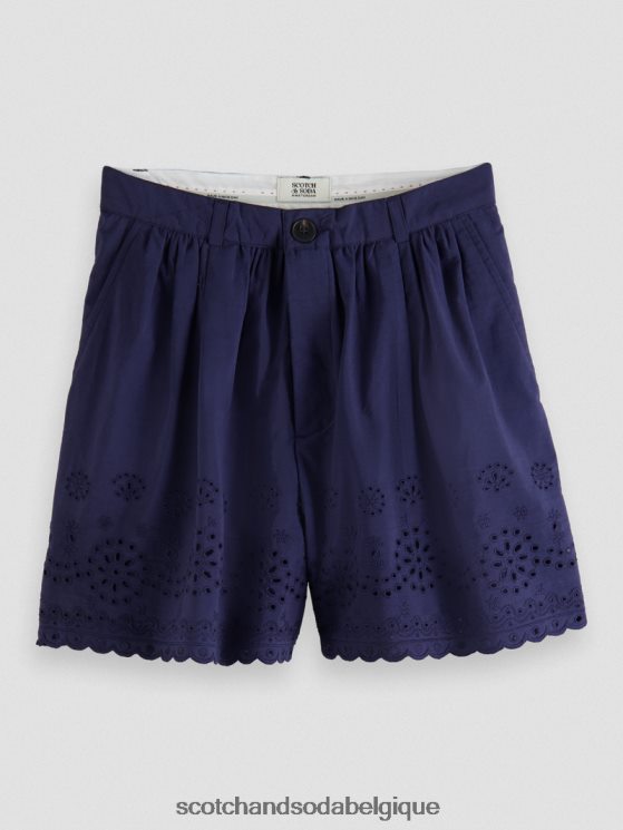 vêtements Scotch & Soda short en broderie anglaise en coton biologique- Scotch and Soda parfum marine 6BZRBF241