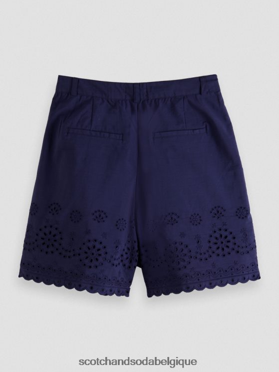 vêtements Scotch & Soda short en broderie anglaise en coton biologique- Scotch and Soda parfum marine 6BZRBF241