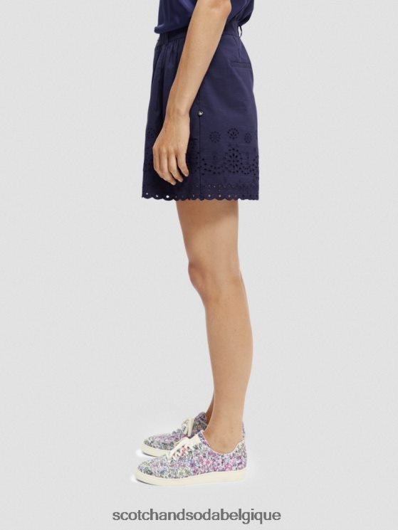 vêtements Scotch & Soda short en broderie anglaise en coton biologique- Scotch and Soda parfum marine 6BZRBF241