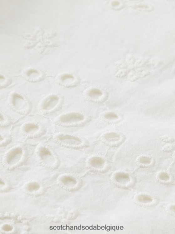 vêtements Scotch & Soda short en broderie anglaise en coton biologique- Scotch and Soda shop online vanille blanche 6BZRBF242