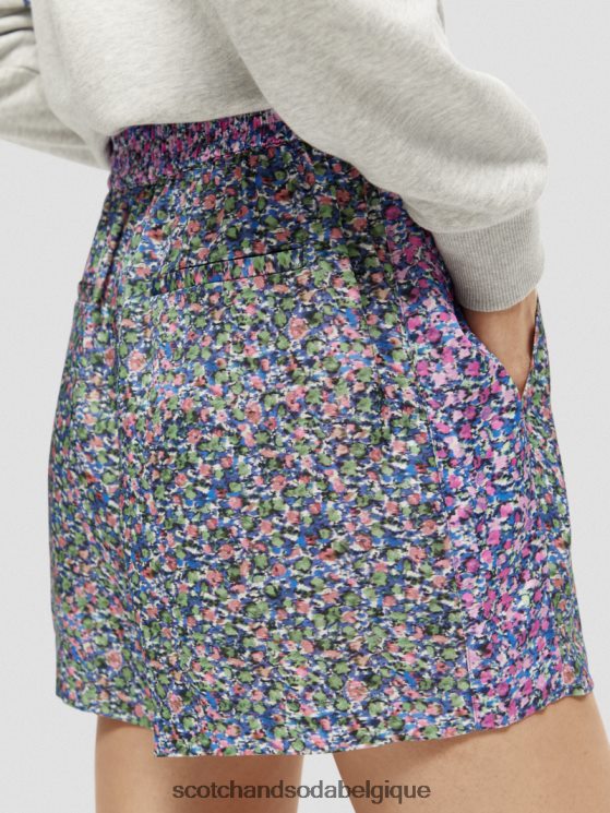 vêtements Scotch & Soda short large imprimé- Scotch and Soda Belgique Rosaria violet 6BZRBF245