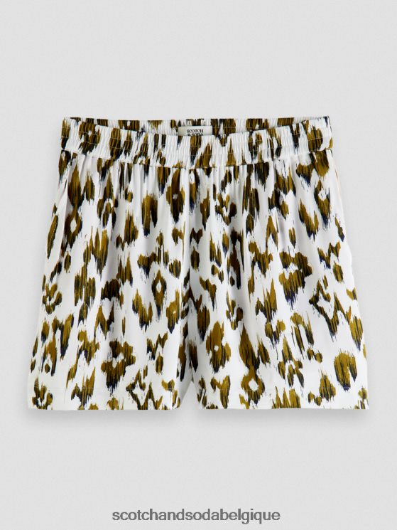 vêtements Scotch & Soda short large imprimé- Scotch and Soda Bruxelles vert armée ikat brossé 6BZRBF246