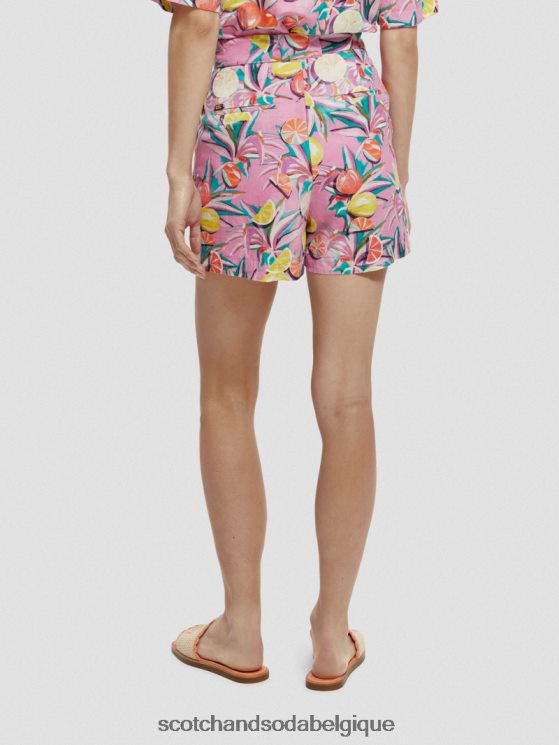vêtements Scotch & Soda short mi-long à taille haute- Scotch and Soda Namur orchidée de courge aux agrumes 6BZRBF238