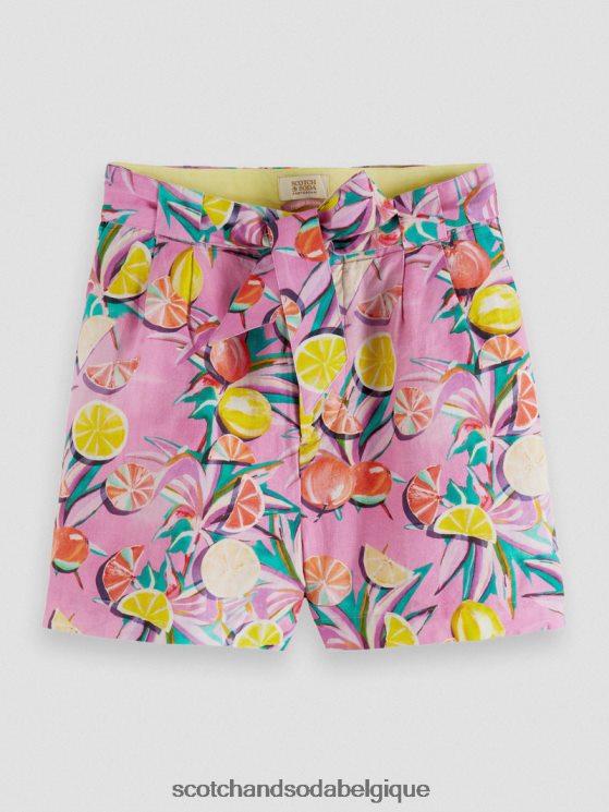 vêtements Scotch & Soda short mi-long à taille haute- Scotch and Soda Namur orchidée de courge aux agrumes 6BZRBF238