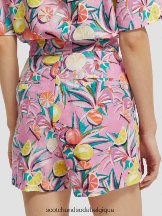 vêtements Scotch & Soda short mi-long à taille haute- Scotch and Soda Namur orchidée de courge aux agrumes 6BZRBF238