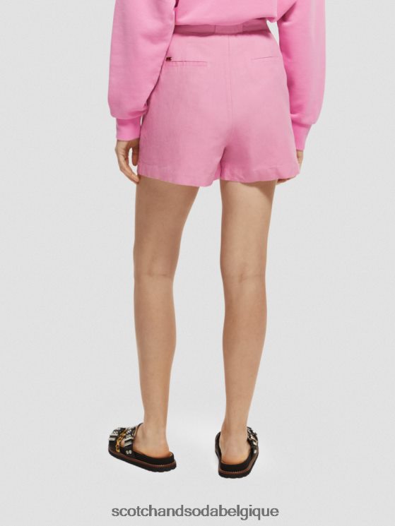 vêtements Scotch & Soda short mi-long à taille haute- Scotch and Soda femme orchidée rose 6BZRBF239