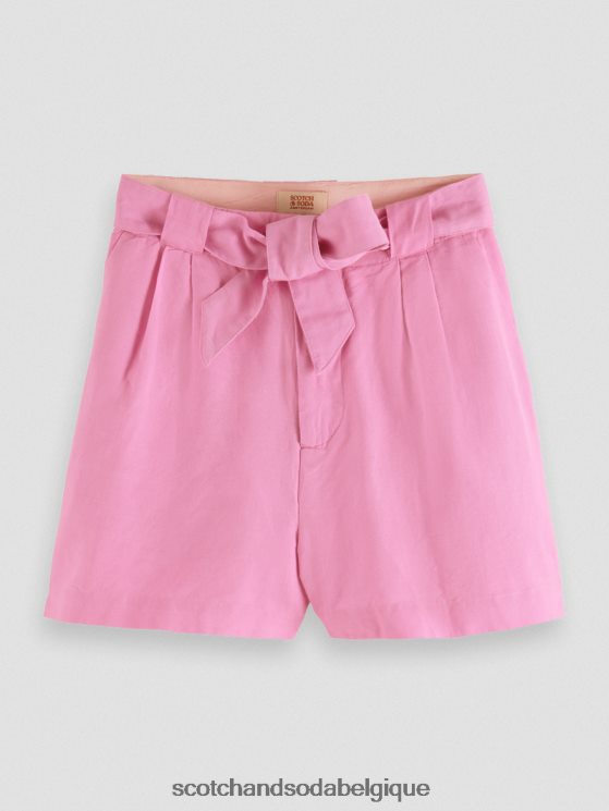 vêtements Scotch & Soda short mi-long à taille haute- Scotch and Soda femme orchidée rose 6BZRBF239