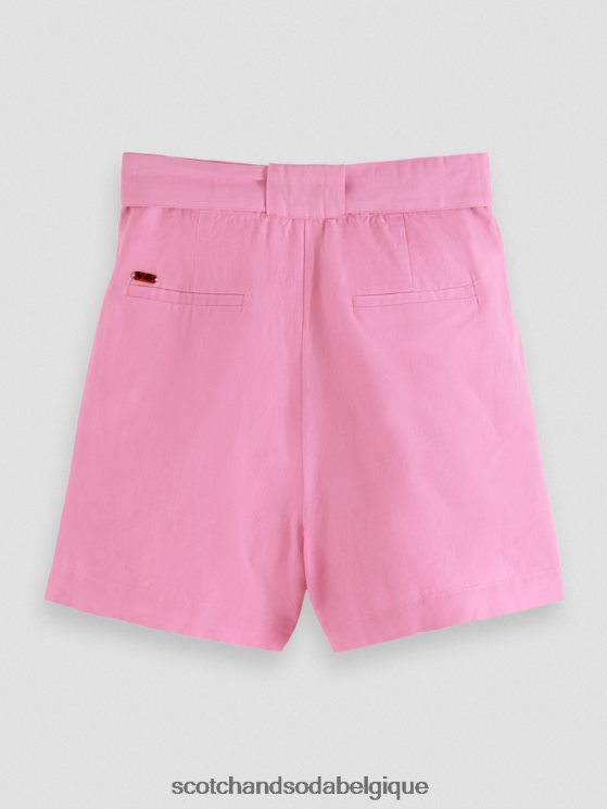 vêtements Scotch & Soda short mi-long à taille haute- Scotch and Soda femme orchidée rose 6BZRBF239