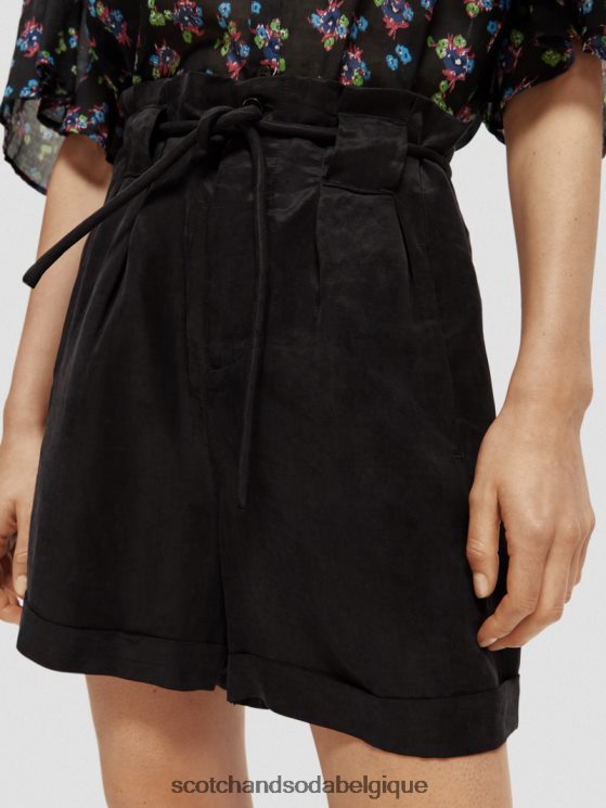 vêtements Scotch & Soda short mi-long à taille haute- Scotch and Soda shop near me noir 6BZRBF234