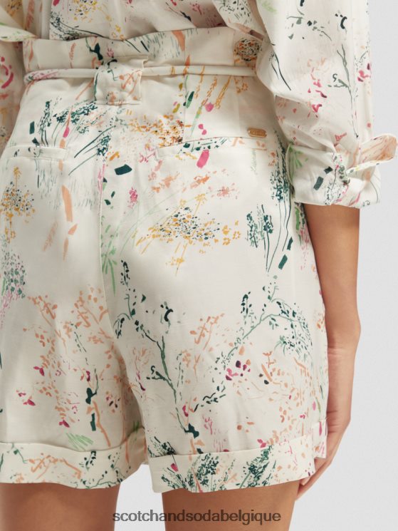 vêtements Scotch & Soda short mi-long à taille haute- Scotch and Soda shop online blanc plus sauvage 6BZRBF233