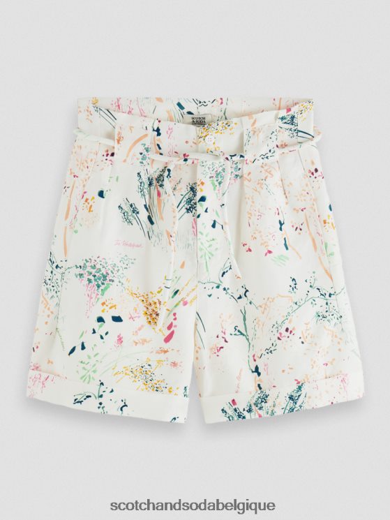 vêtements Scotch & Soda short mi-long à taille haute- Scotch and Soda shop online blanc plus sauvage 6BZRBF233