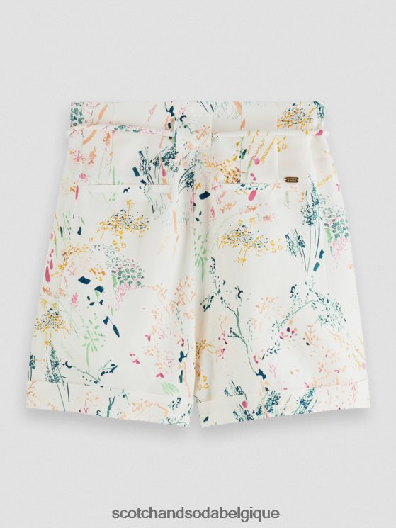 vêtements Scotch & Soda short mi-long à taille haute- Scotch and Soda shop online blanc plus sauvage 6BZRBF233
