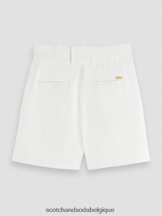 vêtements Scotch & Soda short plissé à taille haute- Scotch and Soda Belgique blanc cassé 6BZRBF236