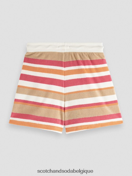 vêtements Scotch & Soda short rayé à taille haute- Scotch and Soda shop online vanille blanche 6BZRBF179