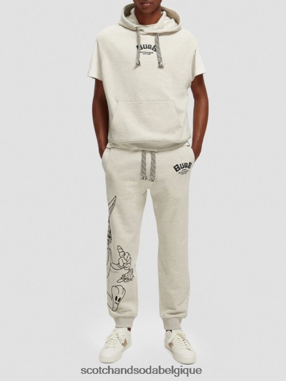 vêtements Scotch & Soda Looney Tunes - Sweat à capuche graphique sans manches en coton biologique- Scotch and Soda Bruxelles mélange blanc cassé 6BZRBF201