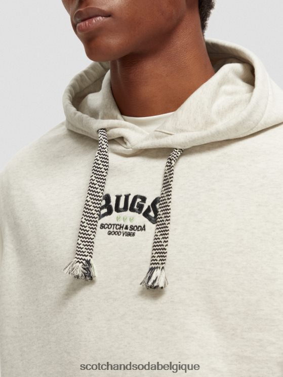 vêtements Scotch & Soda Looney Tunes - Sweat à capuche graphique sans manches en coton biologique- Scotch and Soda Bruxelles mélange blanc cassé 6BZRBF201
