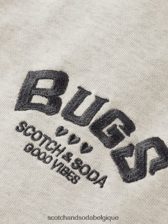 vêtements Scotch & Soda looney tunes - pantalon de jogging brodé- Scotch and Soda femme mélange blanc cassé 6BZRBF185