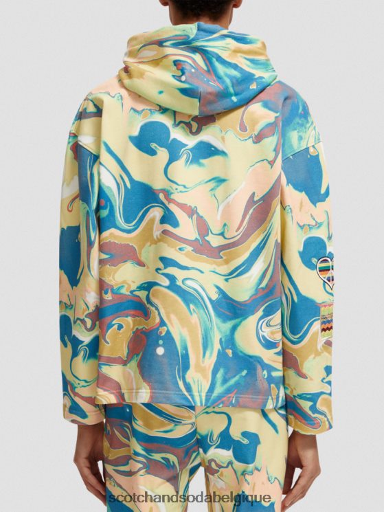 vêtements Scotch & Soda né pour aimer le sweat à capuche- Scotch and Soda femme marbre 6BZRBF212