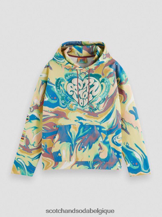 vêtements Scotch & Soda né pour aimer le sweat à capuche- Scotch and Soda femme marbre 6BZRBF212