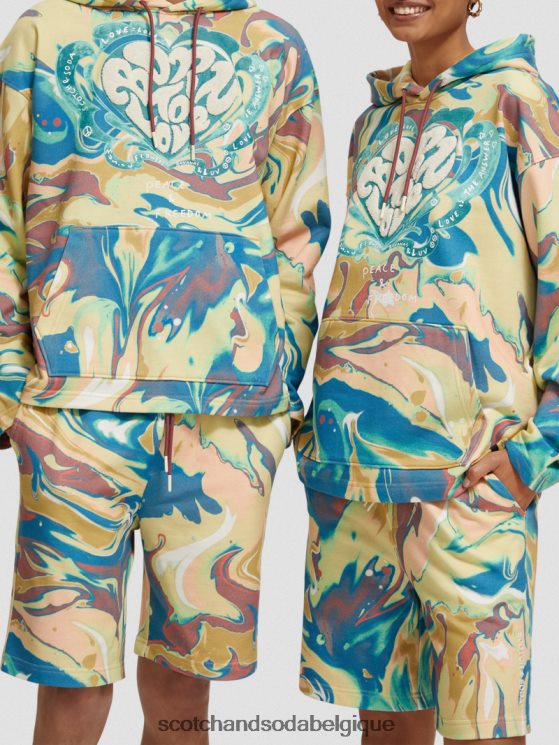 vêtements Scotch & Soda né pour aimer le sweat à capuche- Scotch and Soda femme marbre 6BZRBF212