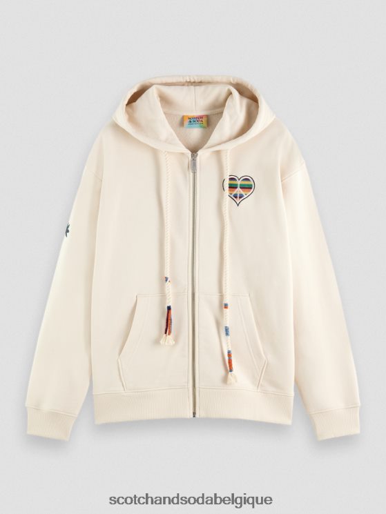 vêtements Scotch & Soda né pour aimer les œuvres d\'art à capuche- Scotch and Soda femme écru 6BZRBF221