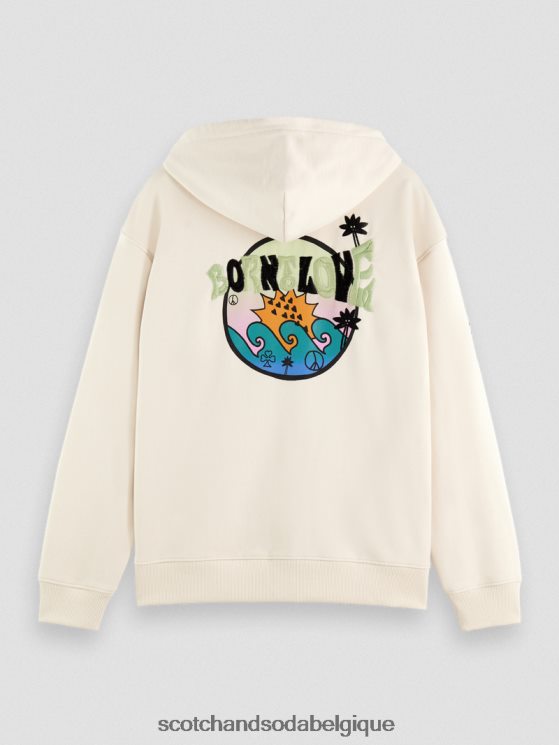 vêtements Scotch & Soda né pour aimer les œuvres d\'art à capuche- Scotch and Soda femme écru 6BZRBF221