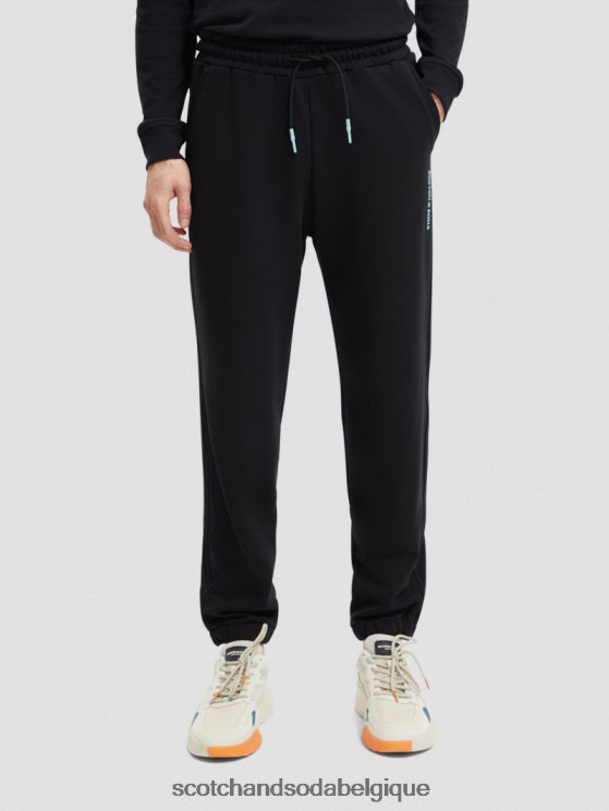 vêtements Scotch & Soda pantalon de survêtement en coton biologique- Scotch and Soda outlet noir 6BZRBF208