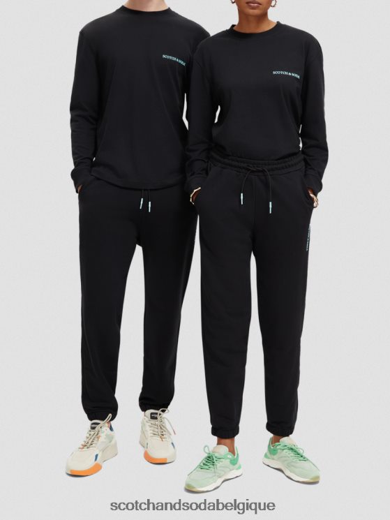 vêtements Scotch & Soda pantalon de survêtement en coton biologique- Scotch and Soda outlet noir 6BZRBF208