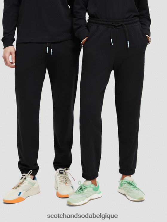 vêtements Scotch & Soda pantalon de survêtement en coton biologique- Scotch and Soda outlet noir 6BZRBF208