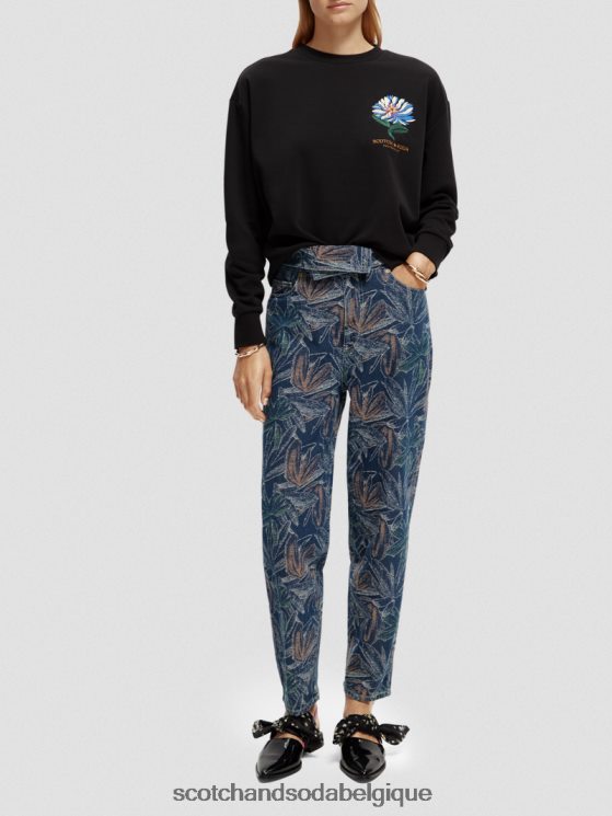 vêtements Scotch & Soda sweat ample brodé- Scotch and Soda Namur noir 6BZRBF184
