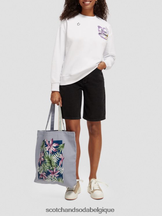 vêtements Scotch & Soda sweat ample en coton biologique- Scotch and Soda Liﾨﾨge blanc 6BZRBF186