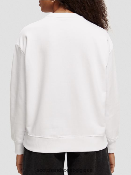 vêtements Scotch & Soda sweat ample en coton biologique- Scotch and Soda Liﾨﾨge blanc 6BZRBF186