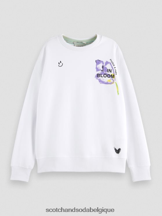 vêtements Scotch & Soda sweat ample en coton biologique- Scotch and Soda Liﾨﾨge blanc 6BZRBF186