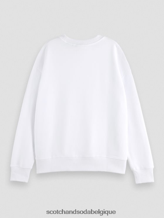 vêtements Scotch & Soda sweat ample en coton biologique- Scotch and Soda Liﾨﾨge blanc 6BZRBF186
